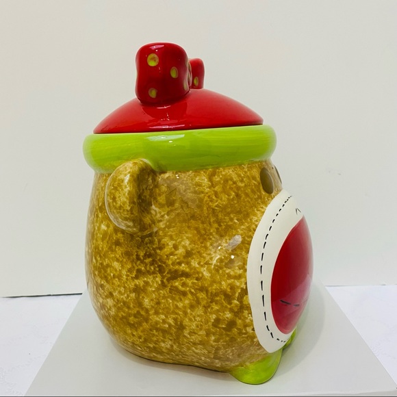 Girl Sock Monkey Ceramic Cookie Jar Real Home Earthenware Red Smiley Face. - Picture 11 of 13